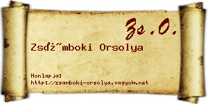 Zsámboki Orsolya névjegykártya