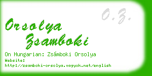 orsolya zsamboki business card